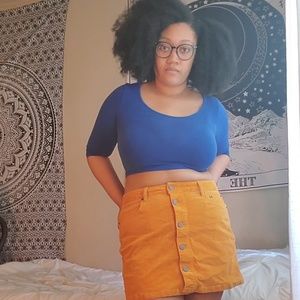 Mustard Colored High Waisted Skirt
